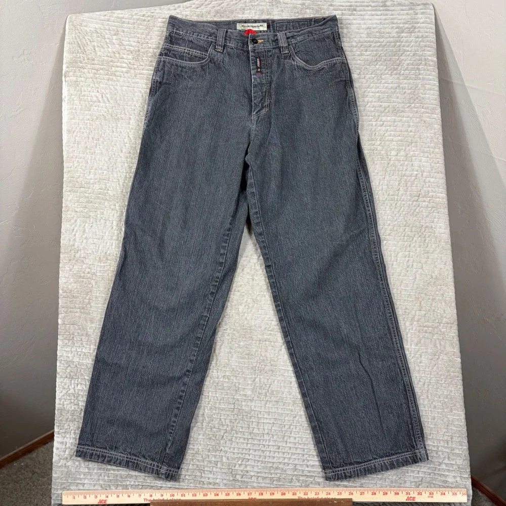 Willie Esco Duns Mens Carpenter Jeans Gray Denim Wide Leg Streetwear W36 L32